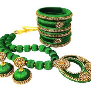 Trendy Red Silk Thread Necklace Set for Women