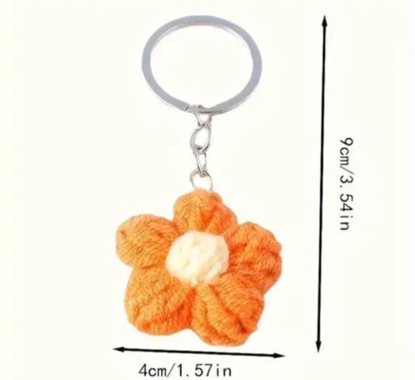Crochet flower keychain (Pack of 3) - Image 4