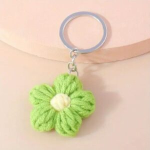 Crochet flower keychain (Pack of 3)