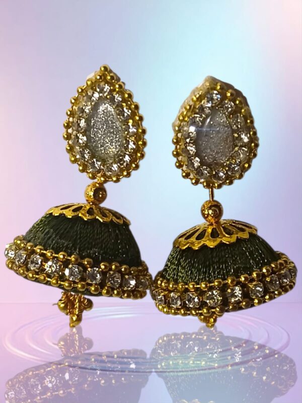 Silk Thread  Earring jhumkas (Pack of 2) - Image 2