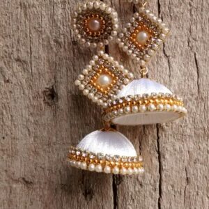 silk thread earings jhumkhas